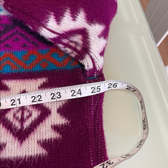 Yari Artesanias beautiful colorful 100 wool zip up hoodie. - Picture 9 of 11